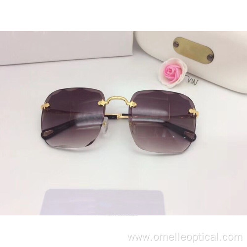 High Quality Square Rimless Sunglasses For Women